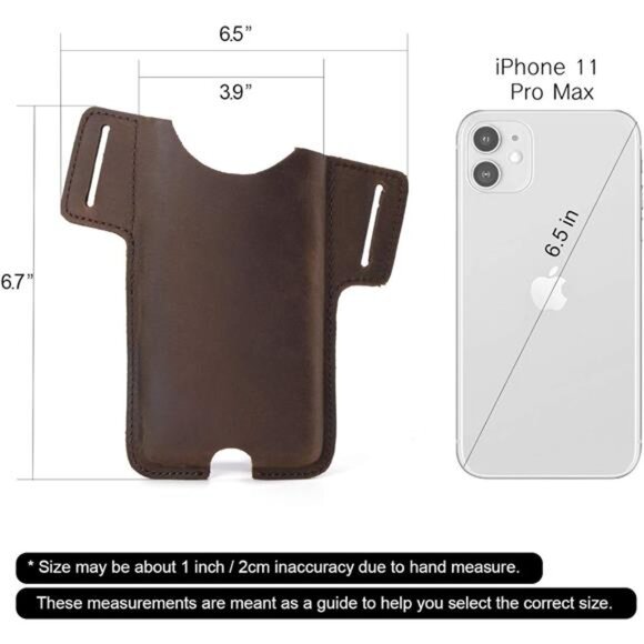Leather Cell Phone Holster for Belt,Phone Case Leather, Belt Cell Phone Holder - Picture 5 of 7